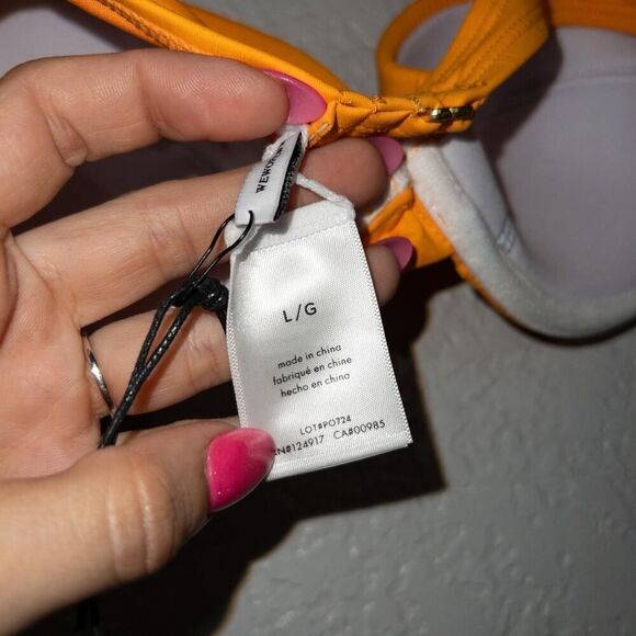 NWT WeWoreWhat Carrot Orange Claudia Swimsuit Top Size Large‎ - Picture 8 of 8